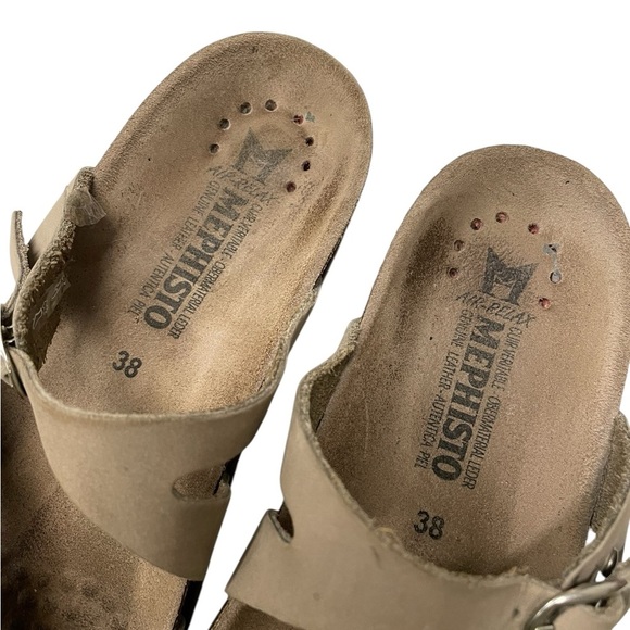 MEPHISTO HANNEL SANDALS WARM GREY VELOUR Size 38 - Picture 3 of 13